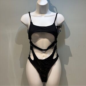 Yandy Black Strappy One Piece Medium New with Tags